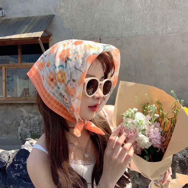Women's Sweet Pastoral Flower Polyester Printing Bandanas