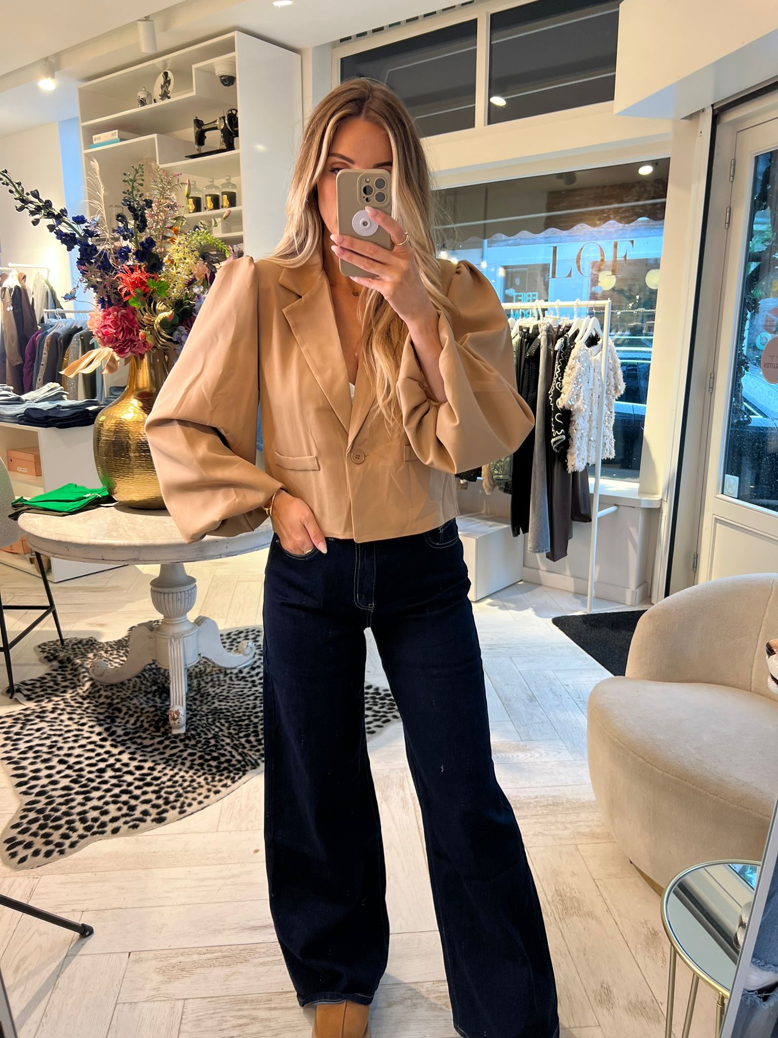 Kylie Blazer Long Sleeve Camel