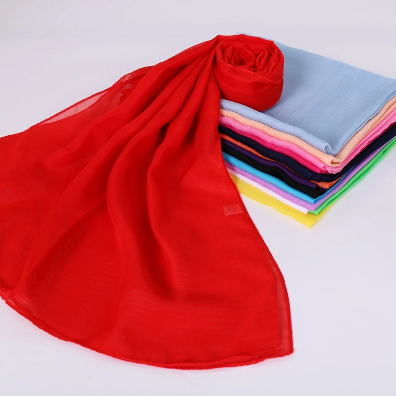 Women's Streetwear Solid Color Chiffon Scarves & Gloves