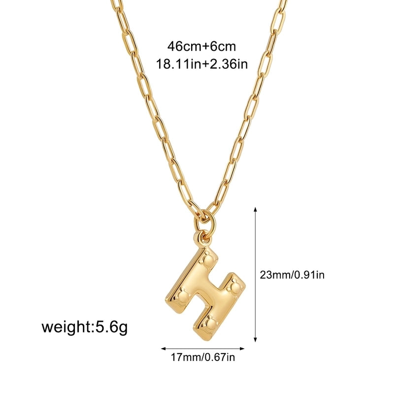 Preppy Style Solid Color Shiny Letter 304 Stainless Steel Pendant Necklace