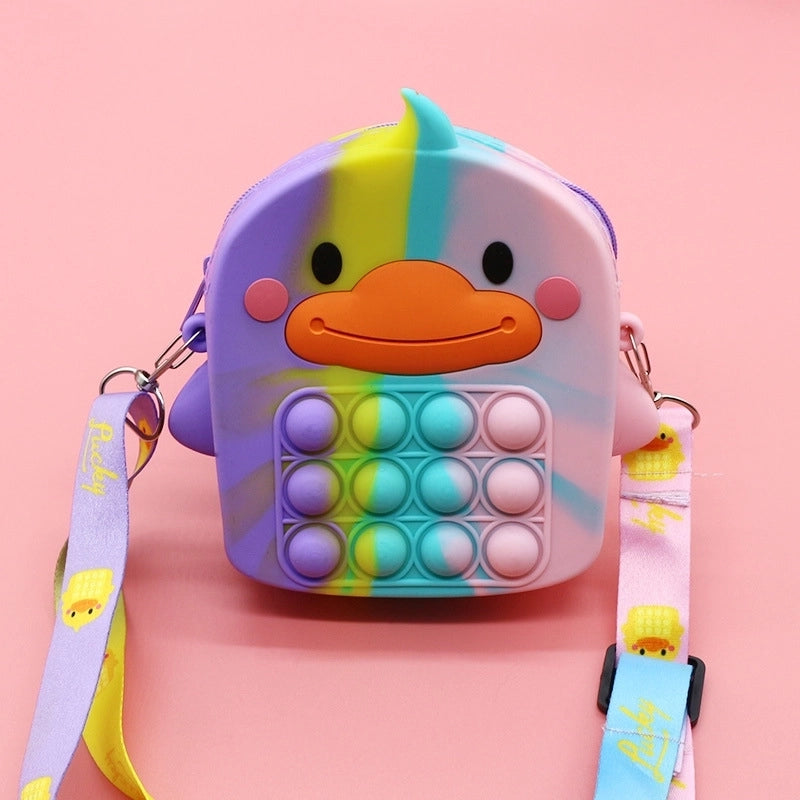Kid's Medium Silica Gel Fruit Cute Profiled Zipper Crossbody Bag