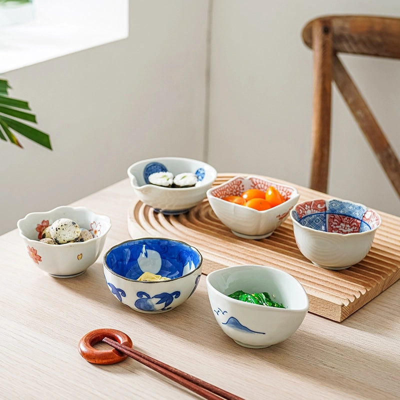 Hand-painted Ceramic Dip Bowl Seasoning Side Dishes Snack Bowl Household Soy Sauce Dish Hot Pot Small Bowl