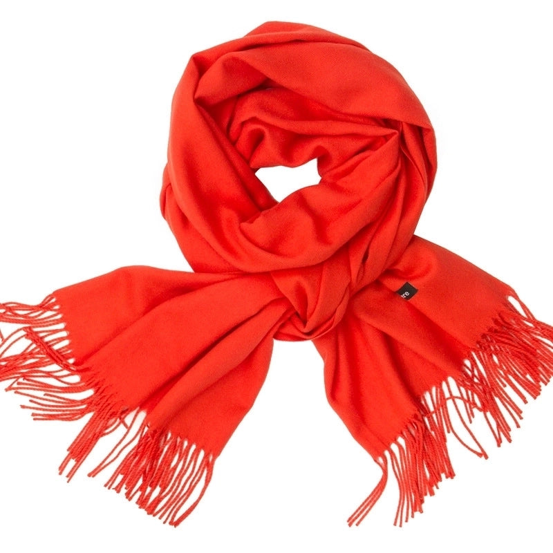 Women's Minimalist Tassel Solid Color Imitation Cashmere Scarf
