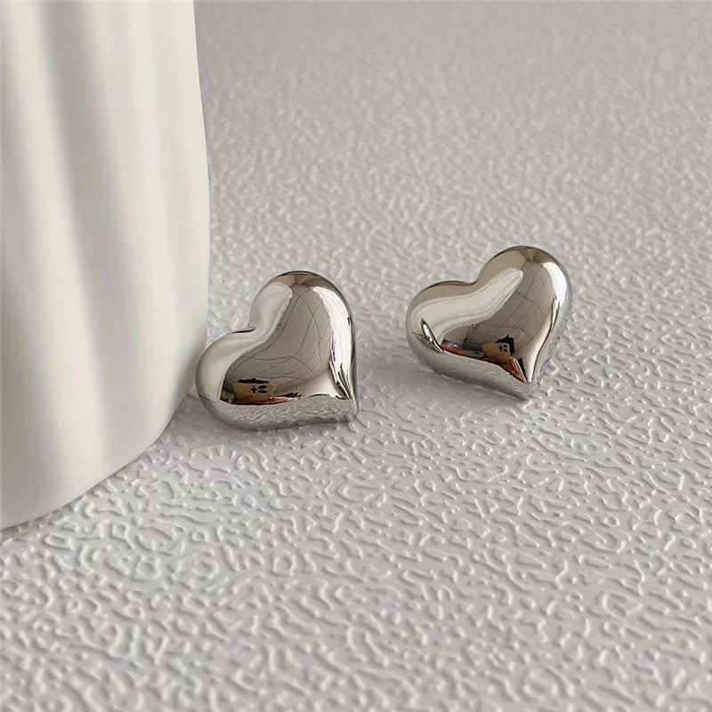 1 Pair Minimalist Water Droplets Heart Shape Plating Inlay Titanium Steel Artificial Pearls 18K Gold Plated Ear Studs
