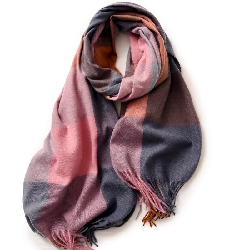 Women's Minimalist Color Block Polyester Printing Scarf
