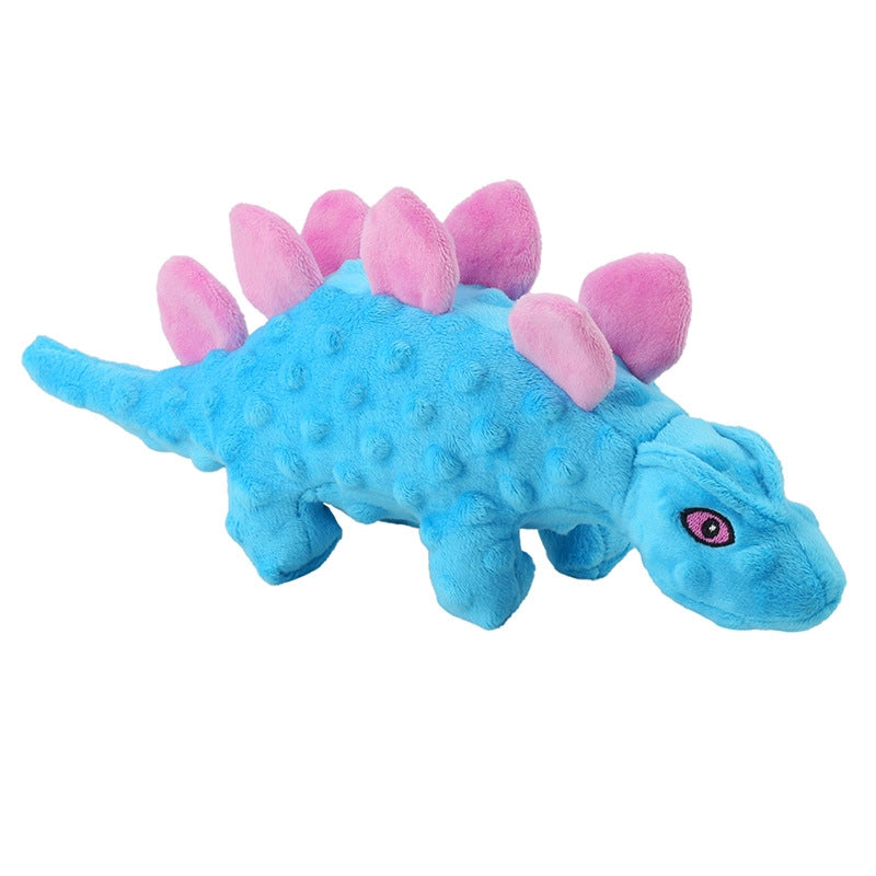 New Two-in-one Pet Plush Sound Toy Dinosaur Dog Relieving Stuffy Molar Teeth Cleaning Cartoon Stegosaurus Toy