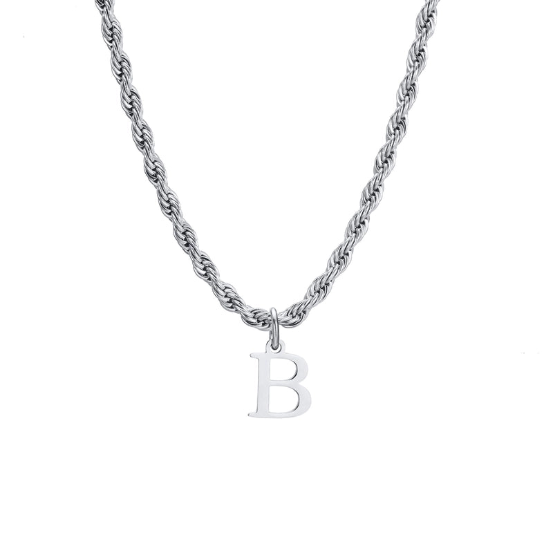 Minimalist Letter Stainless Steel Gold Plated Pendant Necklace