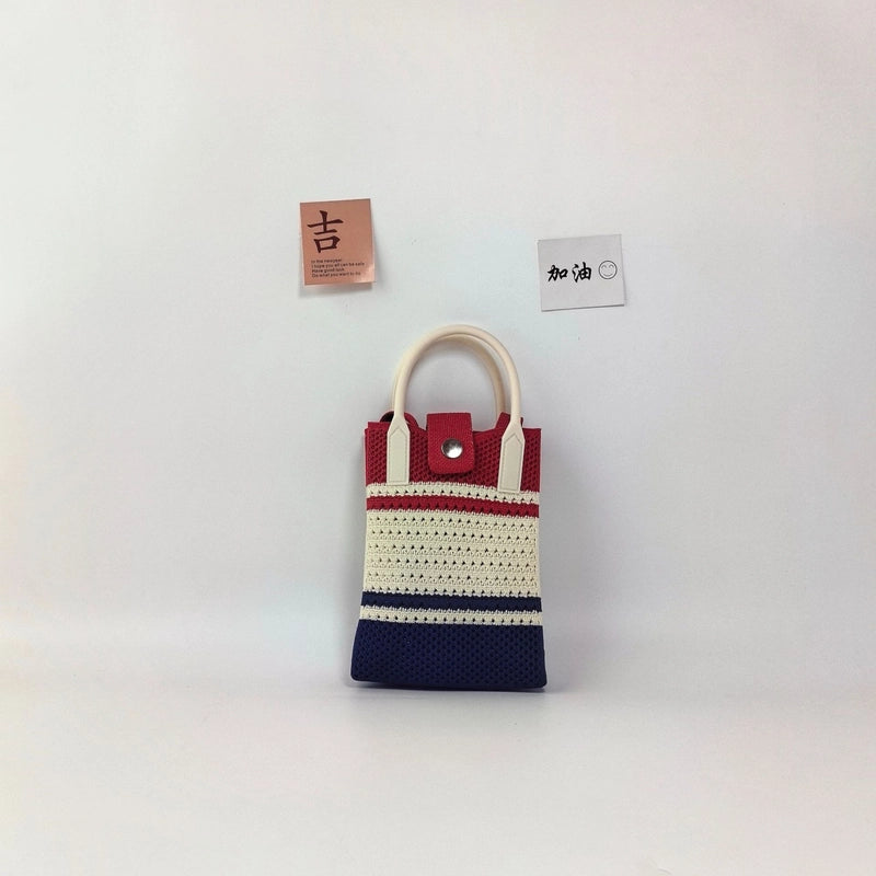 Women's Polyester Color Block Streetwear Square Hidden Buckle Handbag