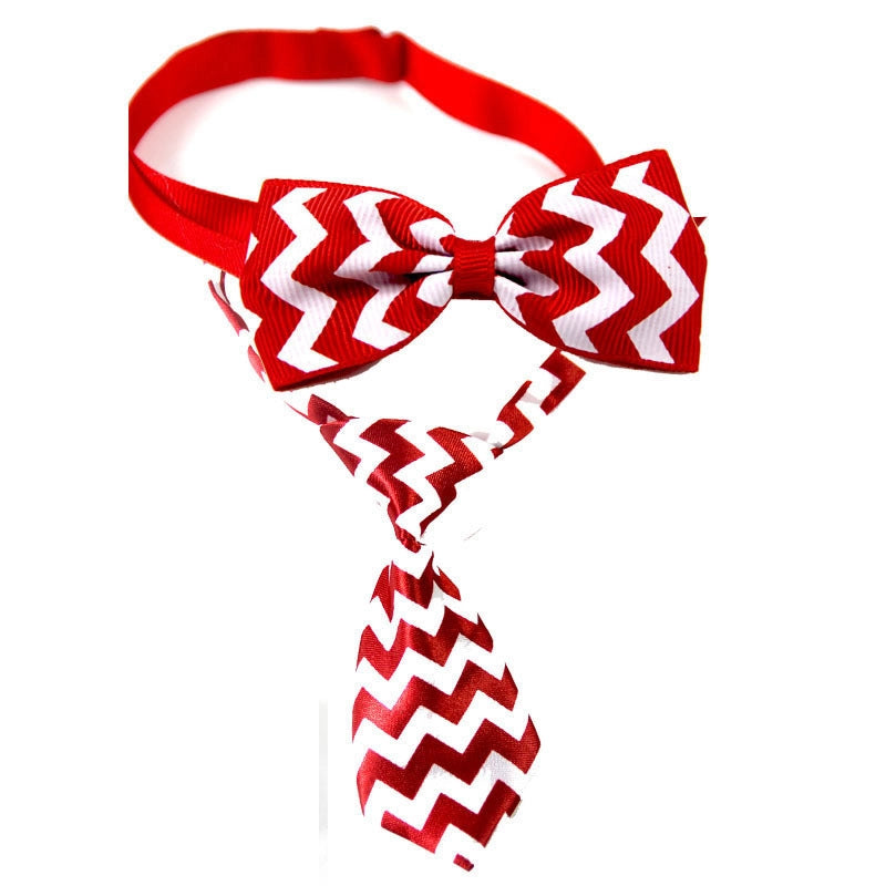 Casual Ribbon Christmas Color Block Bowknot Pet Accessories 1 Piece