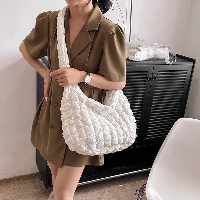 Women's Medium Polyester Cotton Solid Color Classic Style Square Zipper Shoulder Bag Crossbody Bag Square Bag