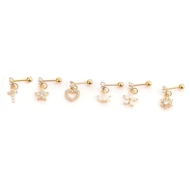 Ear Cartilage Rings & Studs Minimalist Flower 316L Stainless Steel  Copper