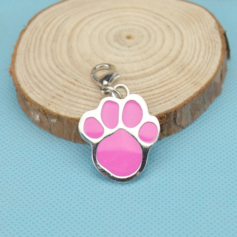 Simple Cute Dog's Footprints Pattern Stainless Steel Pet Collar Accessories