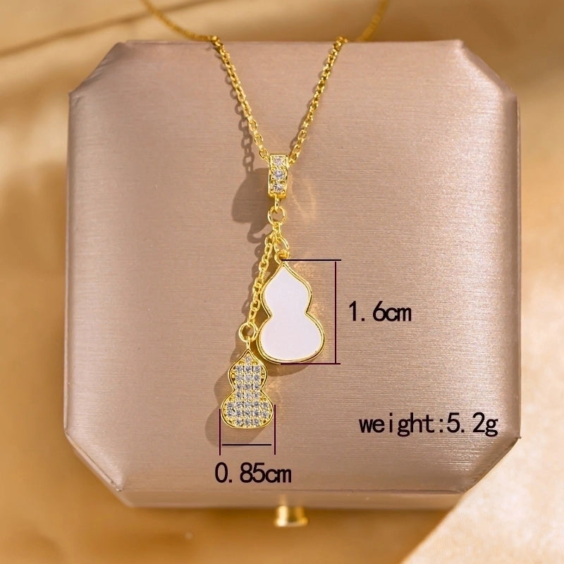 Elegant Lady Streetwear Geometric Flower Butterfly 304 Stainless Steel Acrylic Zircon 18K Gold Plated Inlay Pendant Necklace
