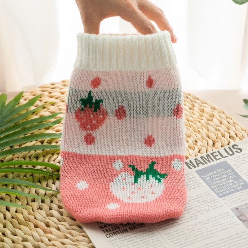 Casual Yarn Christmas Animal Fruit Pet Clothing 1 Piece