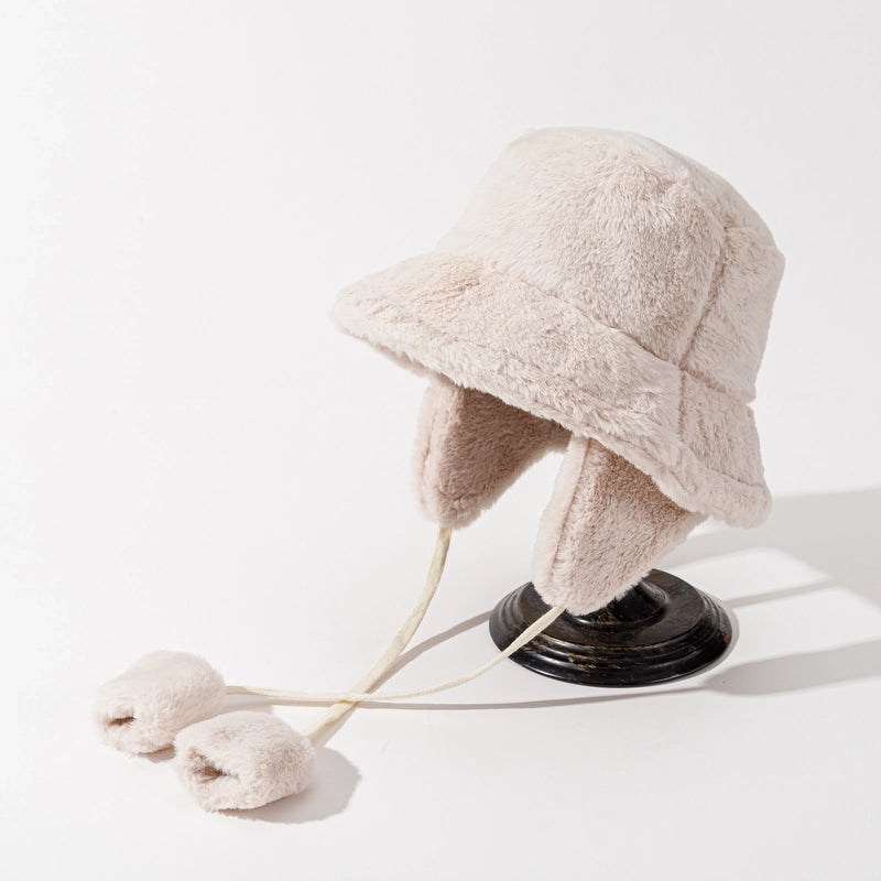 Unisex Modern Style Solid Color Big Eaves Wool Cap Bucket Hat