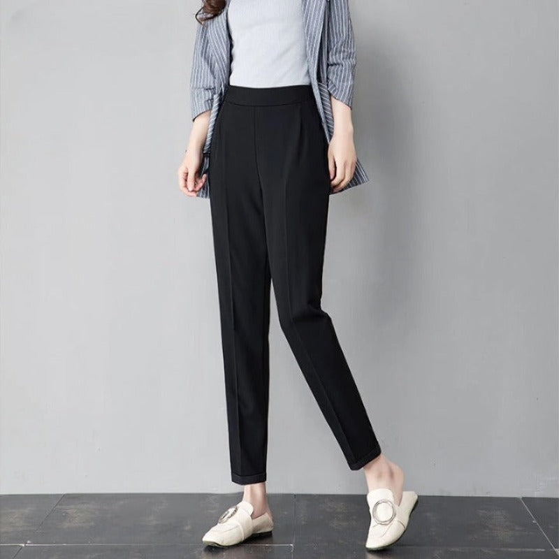 Summer Elastic Waist Office Harem Pants