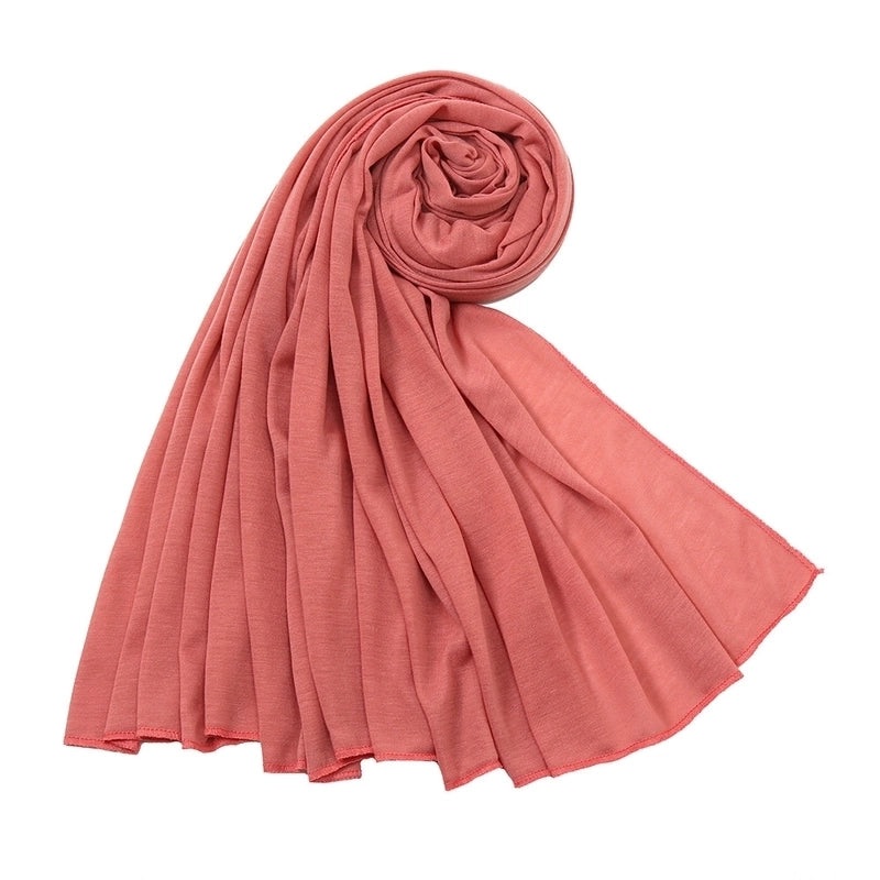 Women's Minimalist Solid Color Mercerized Cotton Winter Scarves