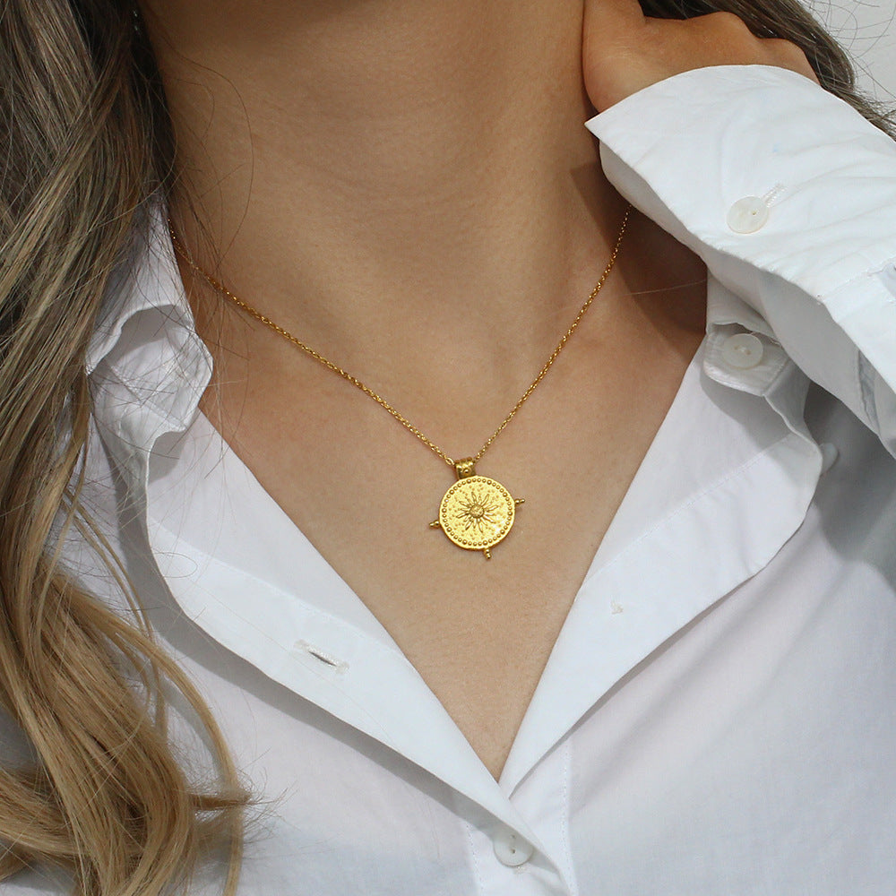 Fashion Stripe Geometric Stainless Steel 18K Gold Plated Necklaces