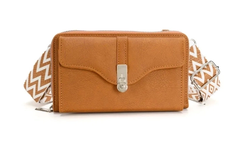 Women's Small Pu Leather Color Block Elegant Flip Cover Square Bag