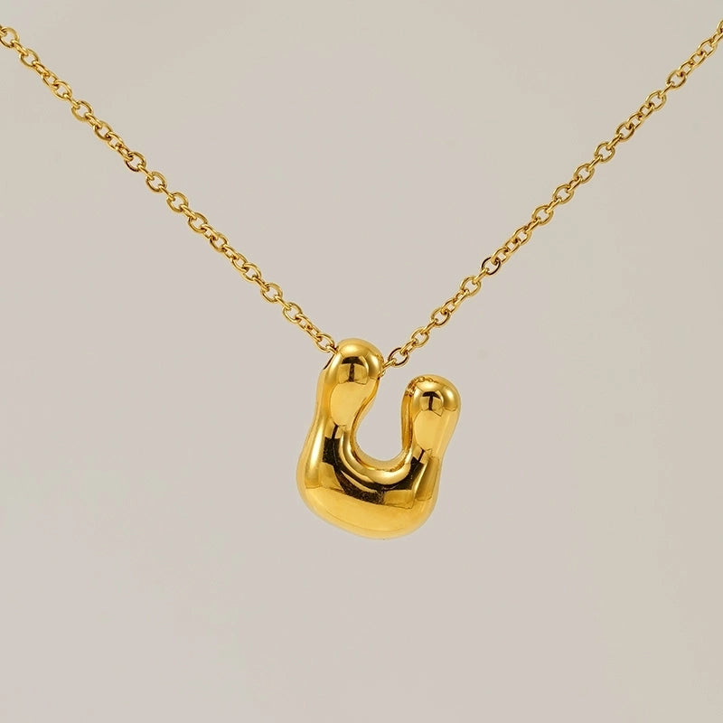 Basic Classic Style Letter 304 Stainless Steel 18K Gold Plated Plating Pendant Necklace