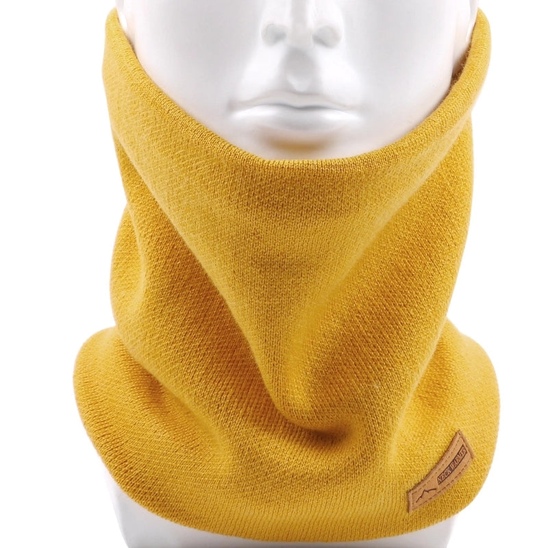 Autumn And Winter Single Circle Collar Men's And Women's Solid Color Fleece-lined Knitted Scarf Fashion Fake Turtleneck Warm Pullover Scarf