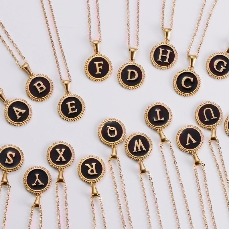 Fashion Letter 304 Stainless Steel No Inlaid 18K Gold Plated Plating Stainless Steel Necklaces