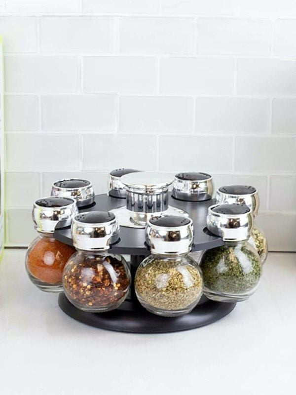 8IN1 REVOLVING SPICE JAR RACK