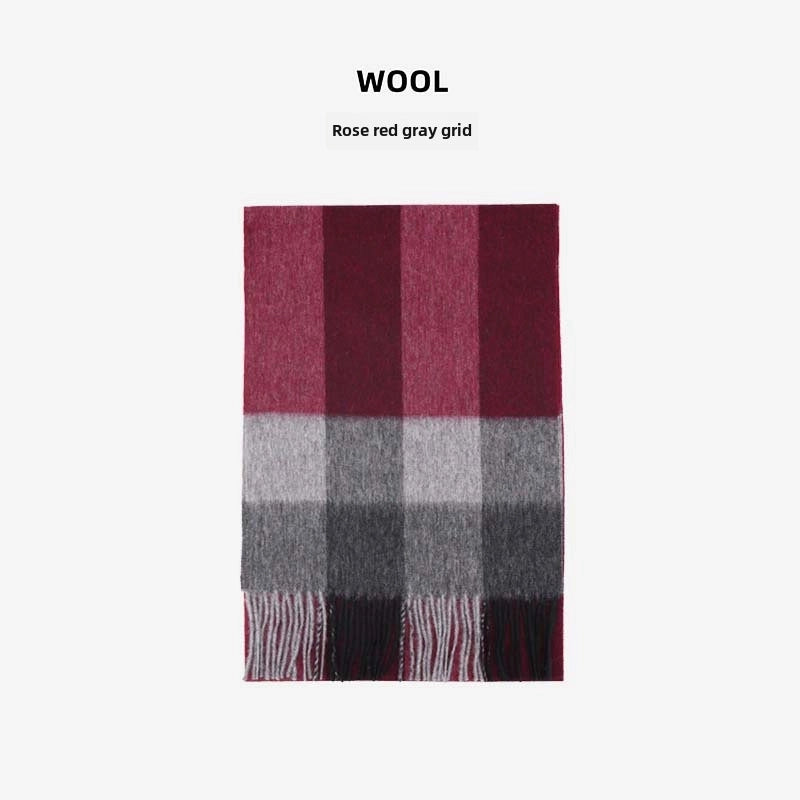 Wool Scarf Advanced Sense Simple Plaid Spring Clothing Women's Clothing Batch Winter Explosions For Women And Men
