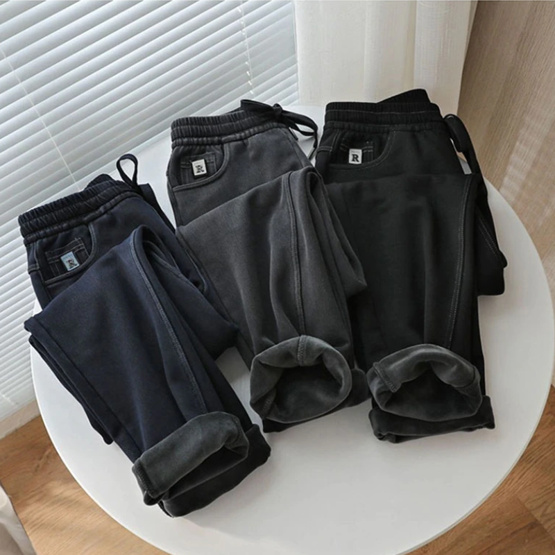 Winter Women Warm High Waist Jeans