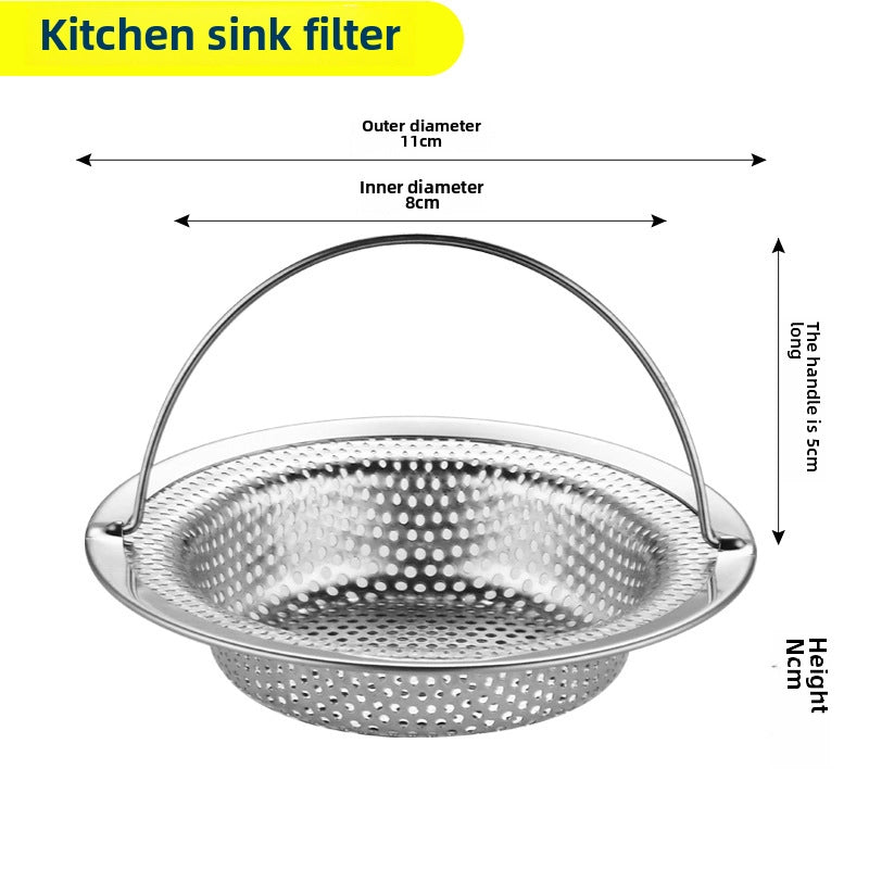 Kitchen Filter Drain Net Sink 304 Stainless Steel Filter Sink Garbage Artifact Sewer Drain Funnel