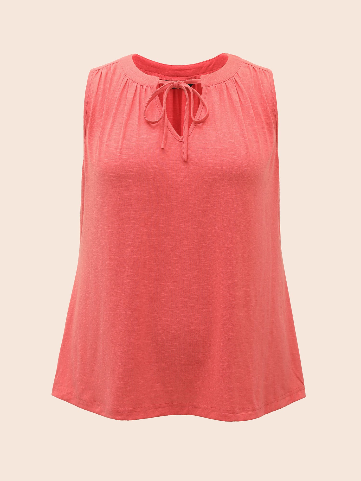 Solid Tie Knot Gathered Tank Top