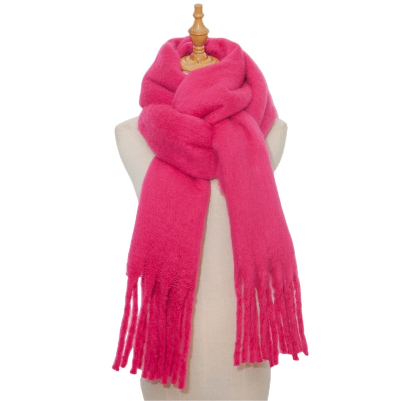 Women's Minimalist Solid Color Polyester Scarf