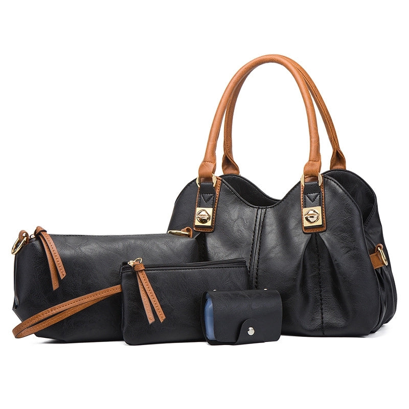 Women's Medium Pu Leather Solid Color Streetwear Square Zipper Buckle Handbag