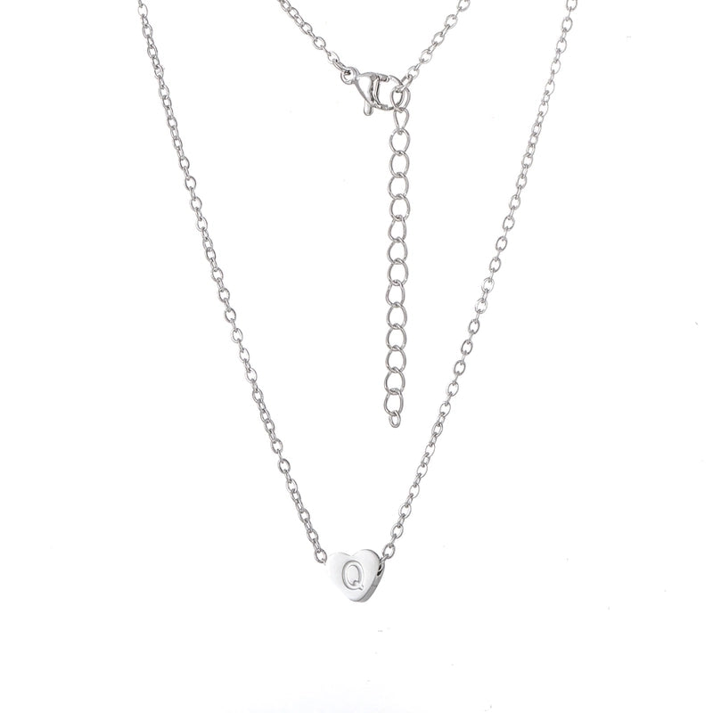 Stainless Steel Titanium Steel 18K Gold Plated Minimalist Letter Heart Shape None Pendant Necklace