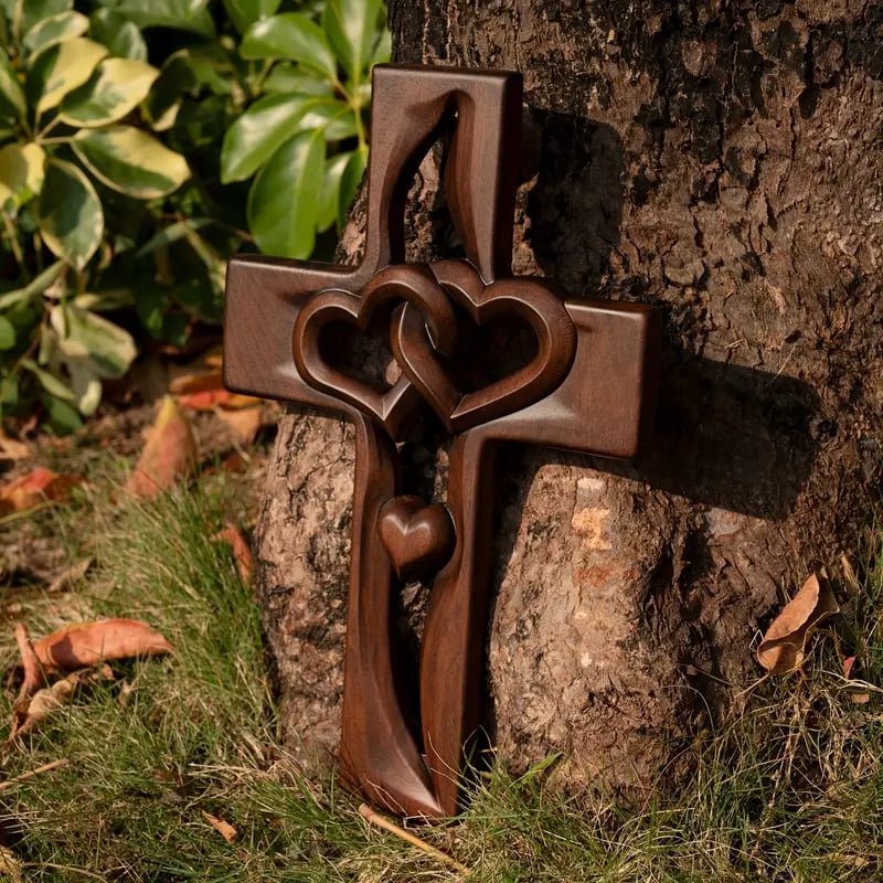 ⏰Last Day Clearance Event Sale 49% OFF💕Intertwined Heart Wooden Cross