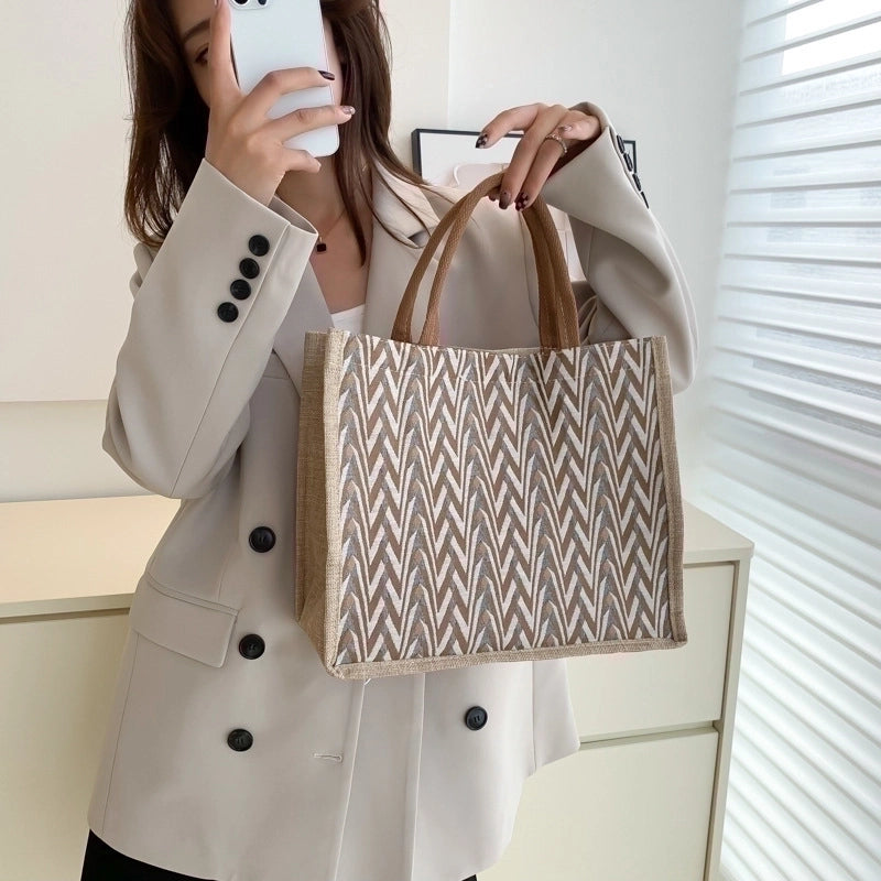 Women's Medium All Seasons Linen Vintage Style Ethnic Style Streetwear Handbag Tote Bag
