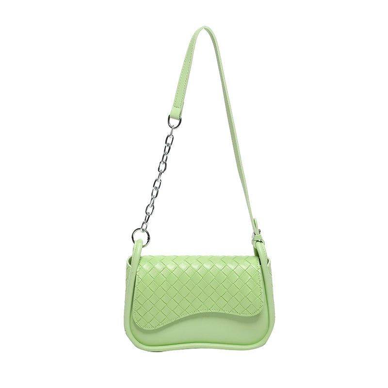 Women's Small Pu Leather Solid Color Elegant Square Flip Cover Shoulder Bag Crossbody Bag