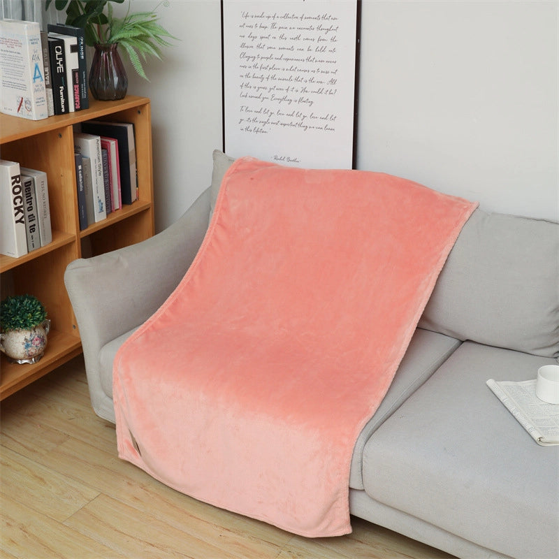 Flannel Blanket Air Conditioning Blanket Solid Color Nap Blanket Small Blanket Coral Fleece Lambswool Blanket Sofa Blanket
