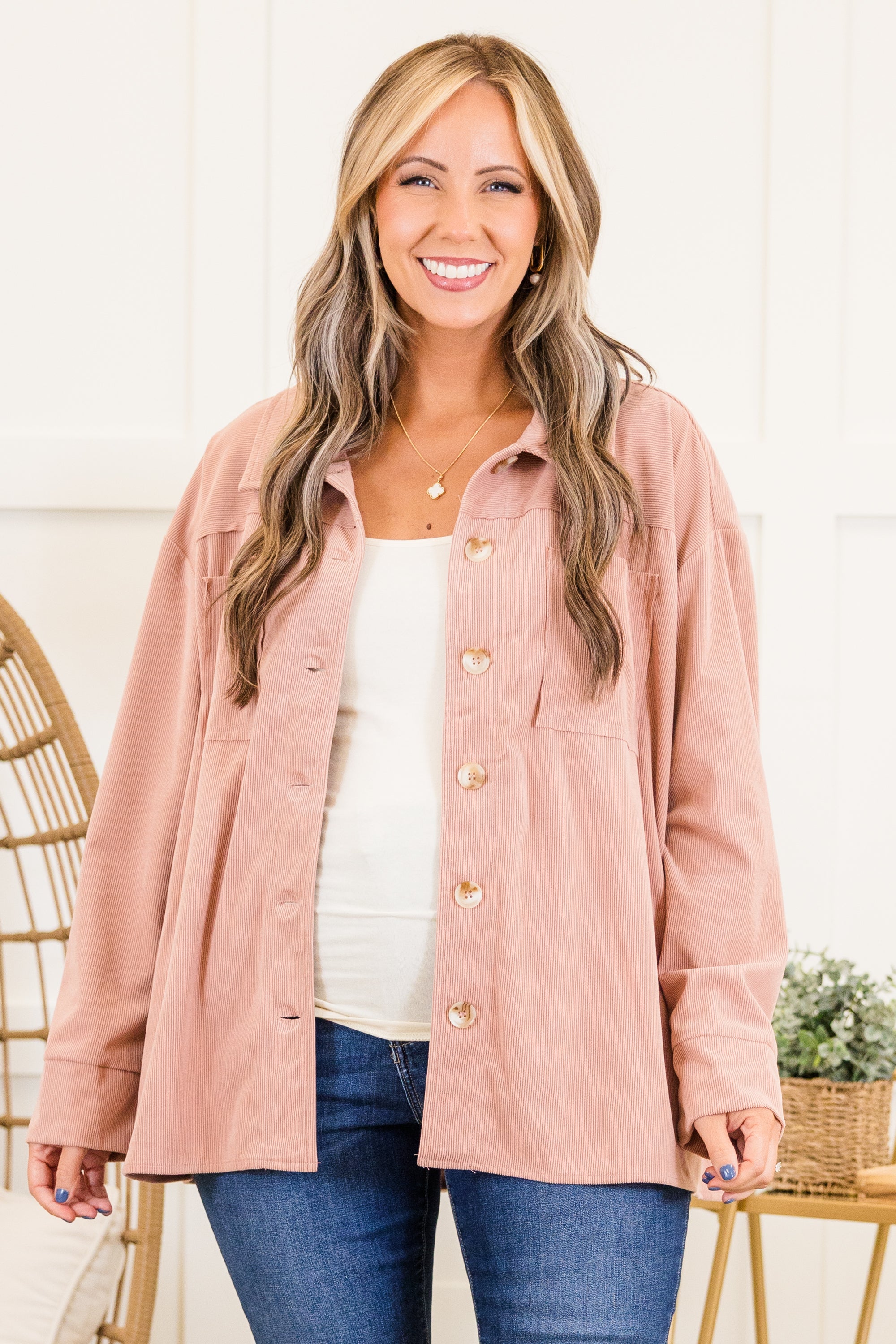 Plans Change Jacket. Dusty Pink