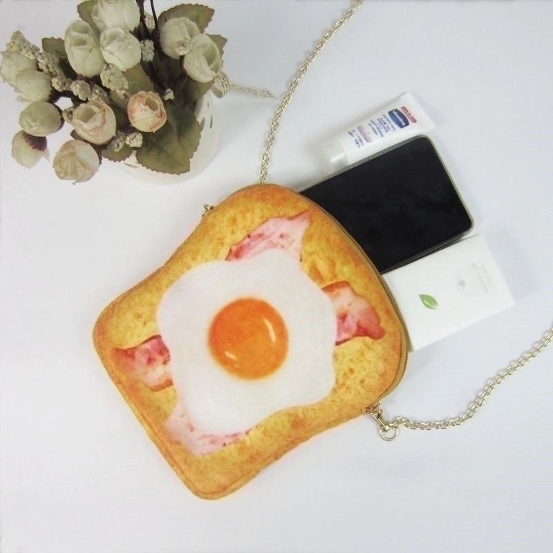 Women'S Mini Plush Fruit Bread Fashion Zipper Crossbody Bag