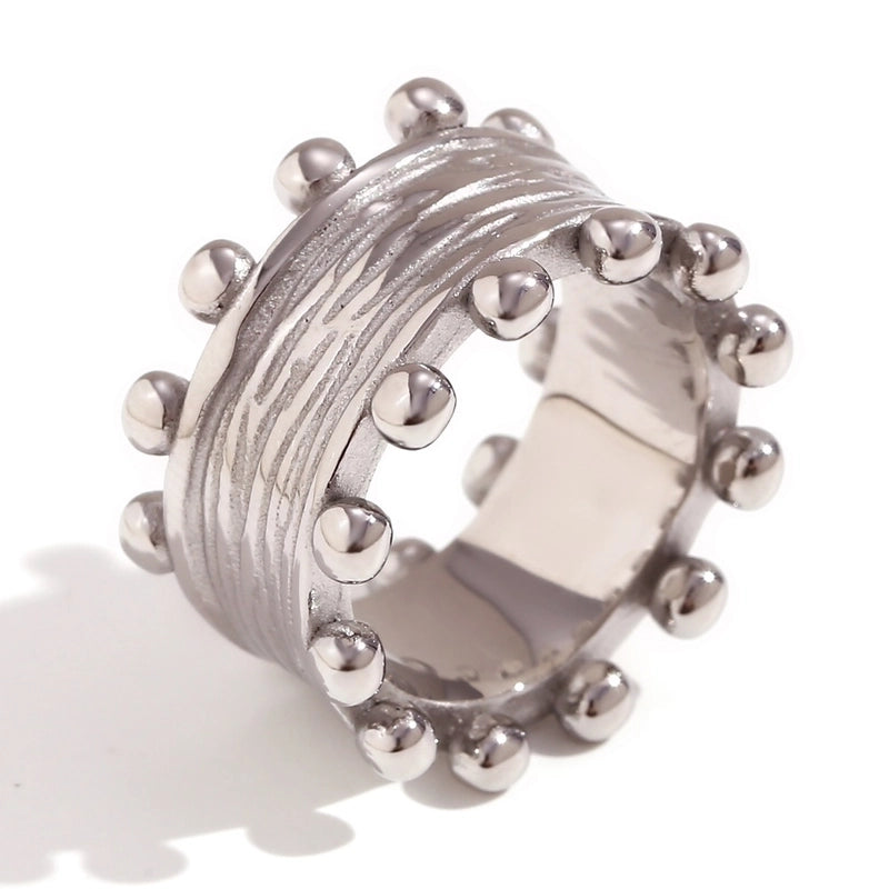 Minimalist Classic Style Round Stainless Steel Plating 18k Gold Plated Rings