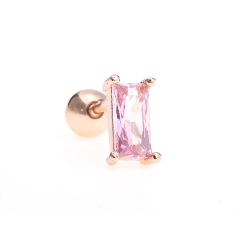 Ear Cartilage Rings & Studs Minimalist Geometric Brass Gem