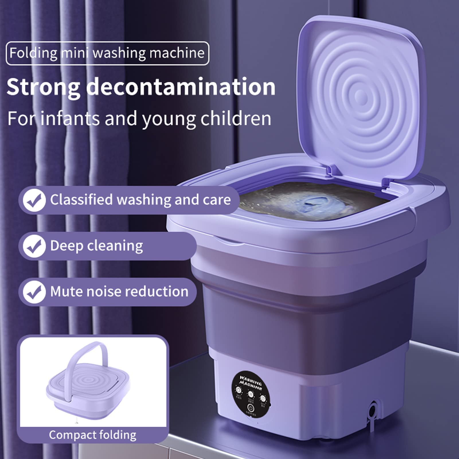 Portable Washing Machine -Portable Washer Washing Machine with Drain Basket for Travelling. Camping. Apartment. Dorm