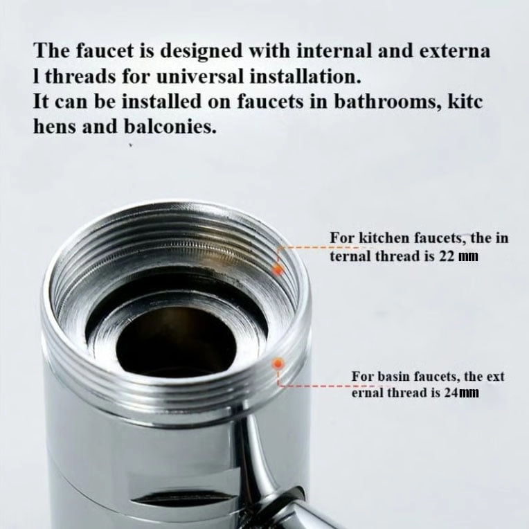 TTZZ 360° Rotatable Faucet Aerator Extension - For Effortless, All-Angle Control!