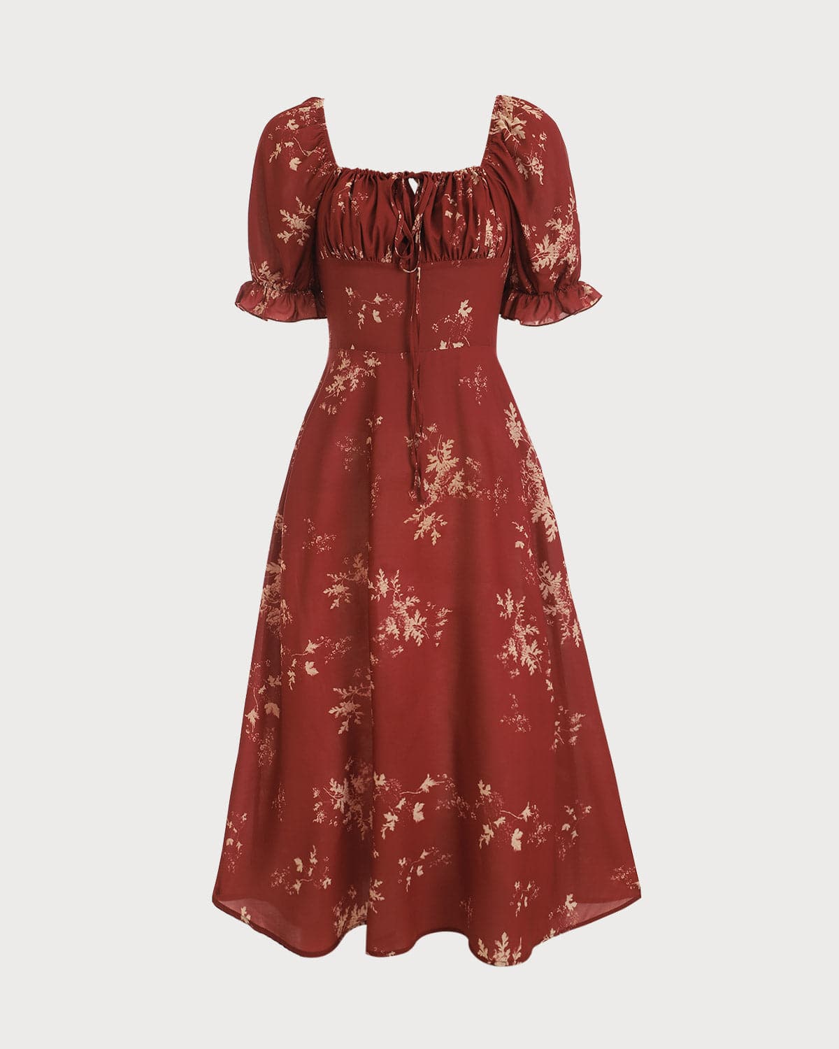 The Square Neck Floral Midi Dress