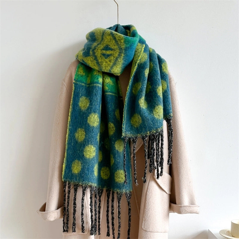 Women's Elegant Basic Minimalist Polka Dots Imitation Cashmere Polyester Scarf