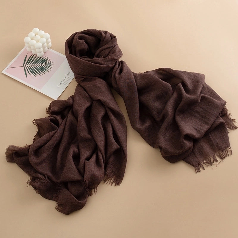 Spring And Summer New Solid Color Thin Scarf High Sense Female All-Matching Long Air Conditioning Shawl Sunscreen Scarf Scarf