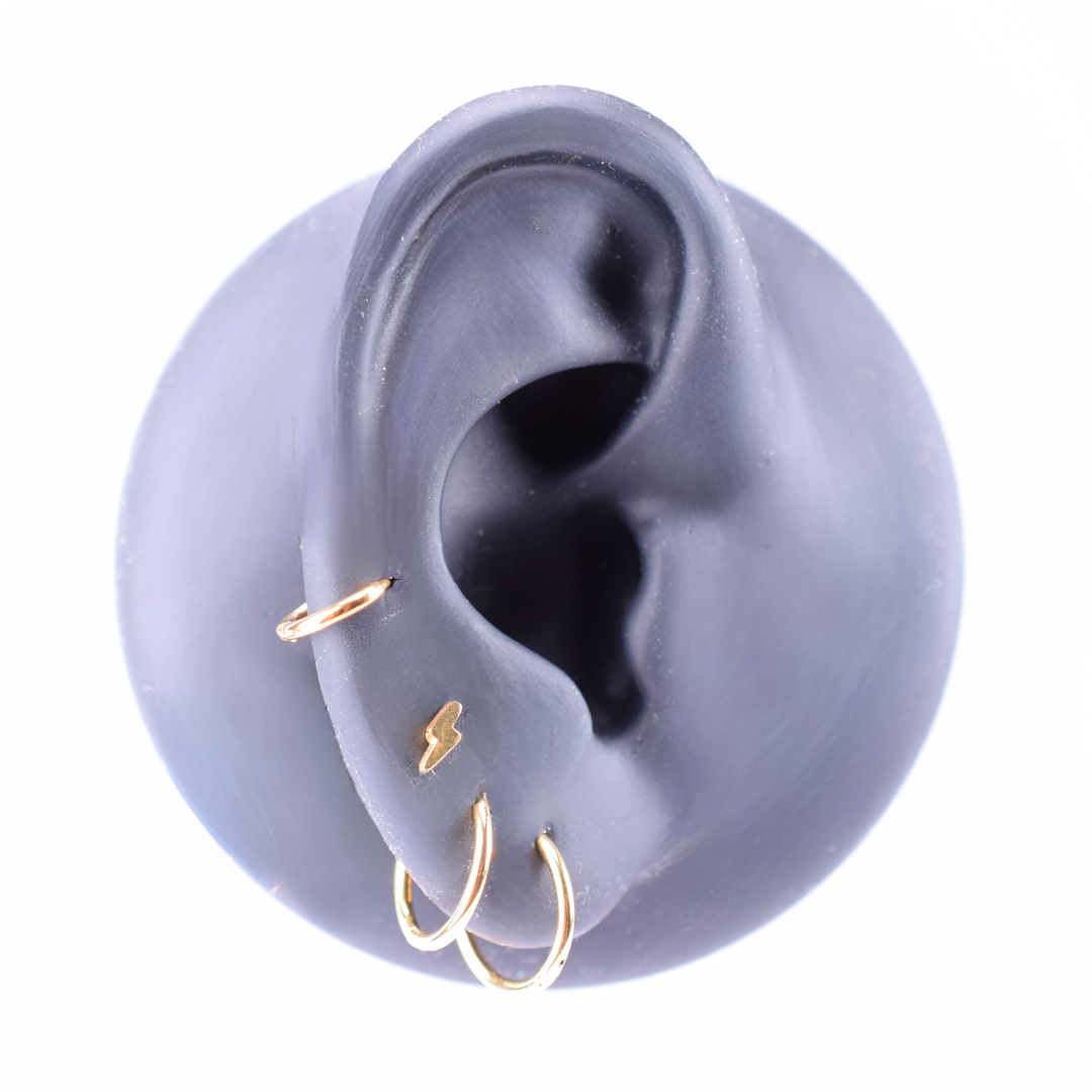Tiny lightning  studs - Gold
