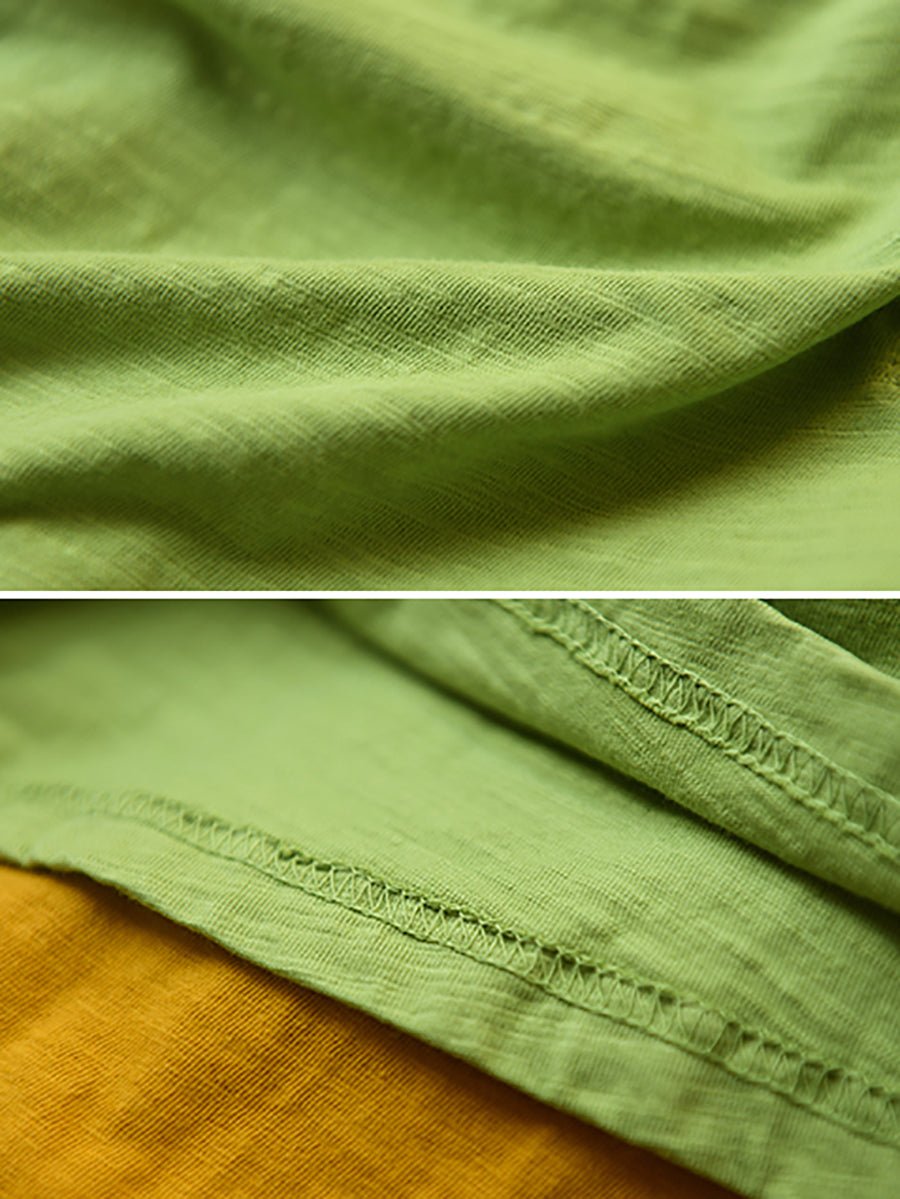 Women Summer Pure Color O-Neck 100%Cotton Vest