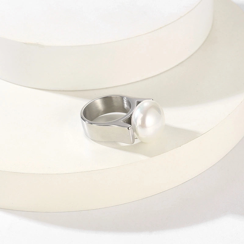 Stainless Steel Minimalist Roman Style Geometric Rings
